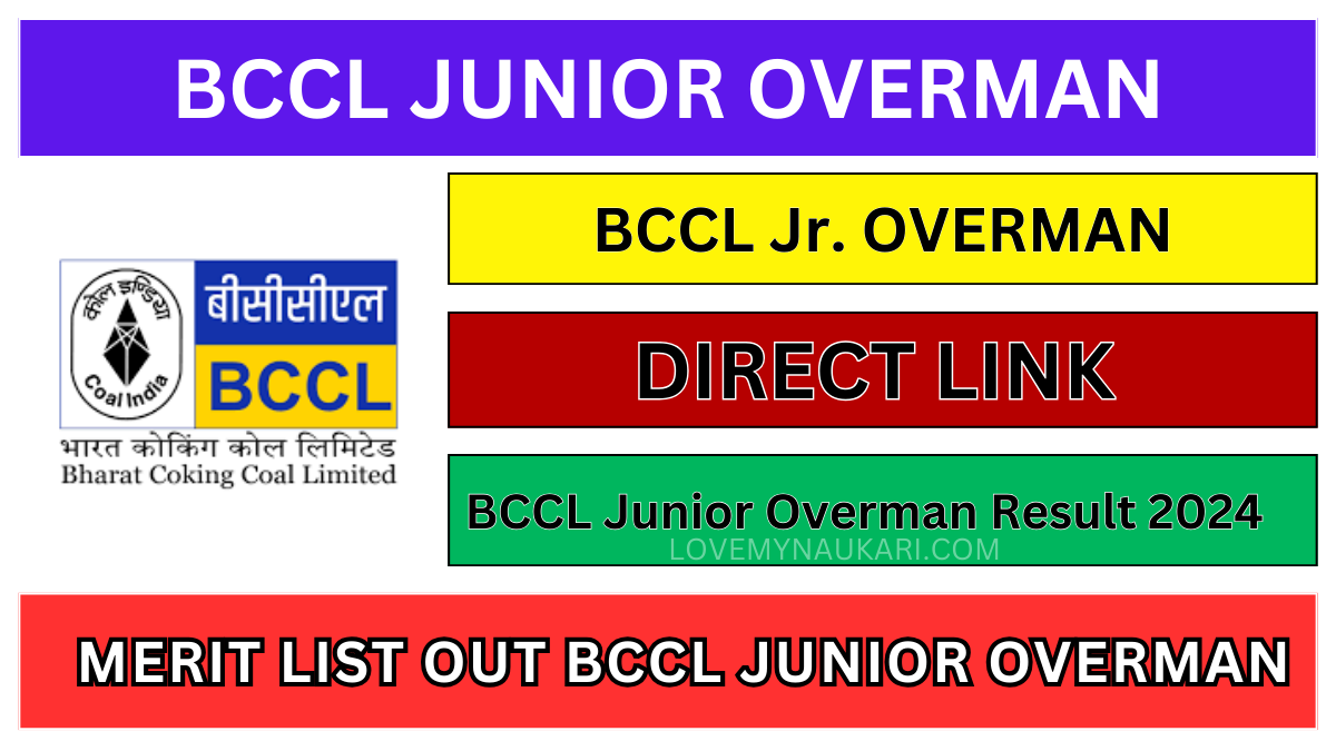 BCCL Junior Overman Result 2024